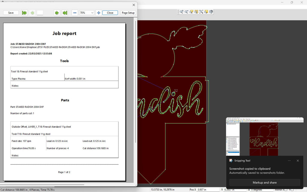 Radish Garden Stake vector paths in design software (photo 4)