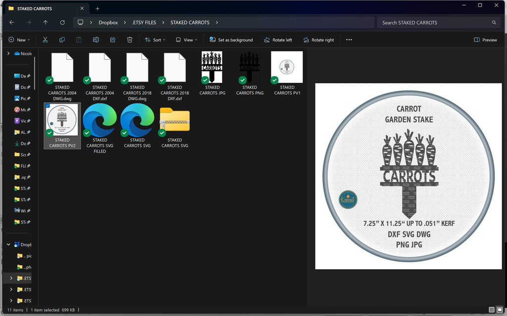 Carrot Garden Stake vector paths in design software (photo 7)