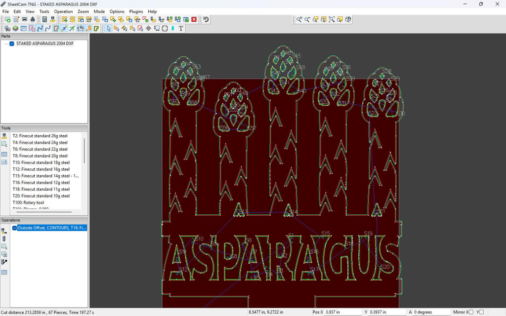 Asparagus Garden Stake vector paths in design software (photo 5)