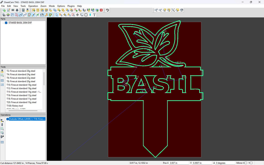 Basil Garden Stake vector paths in design software (photo 7)