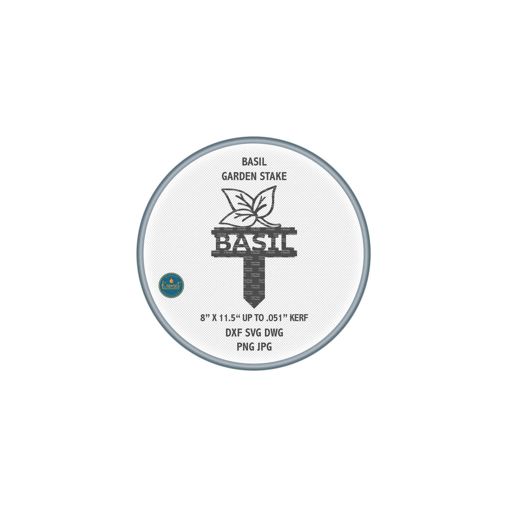 Basil Garden Stake DXF/SVG design preview with file details (photo 9)
