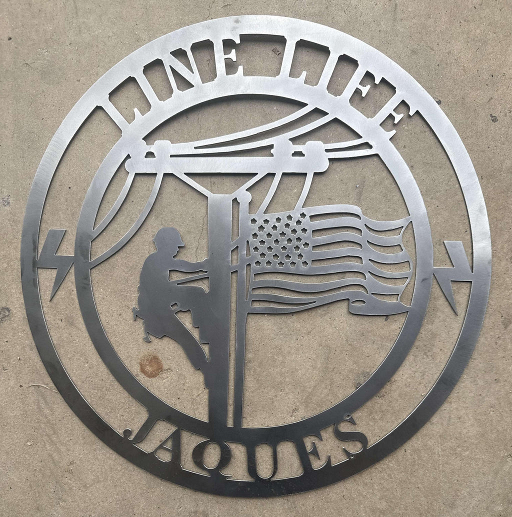 Journeyman Lineman Sign finished metal example (photo 10)
