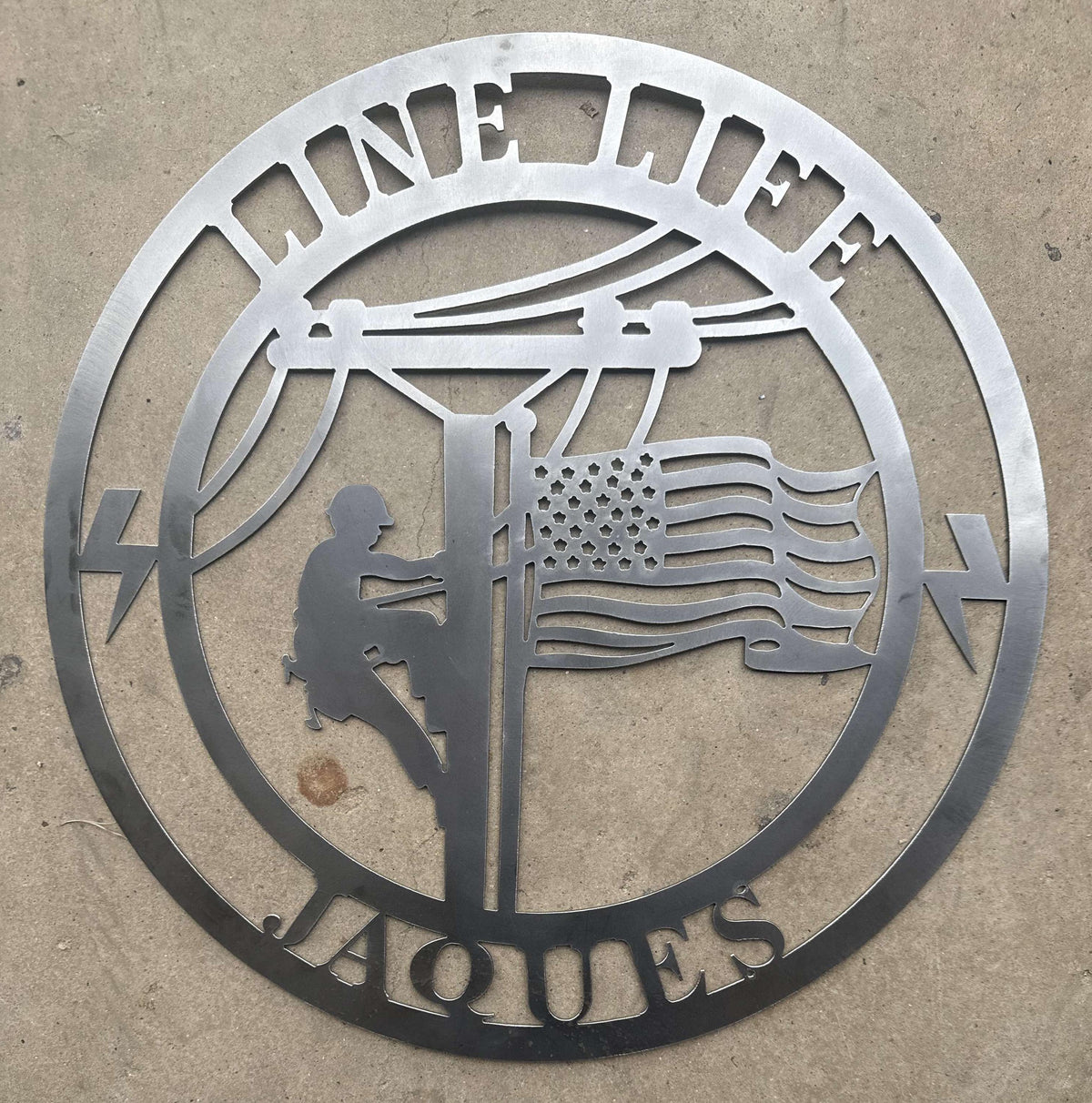 Journeyman Lineman Sign finished metal example (photo 10)