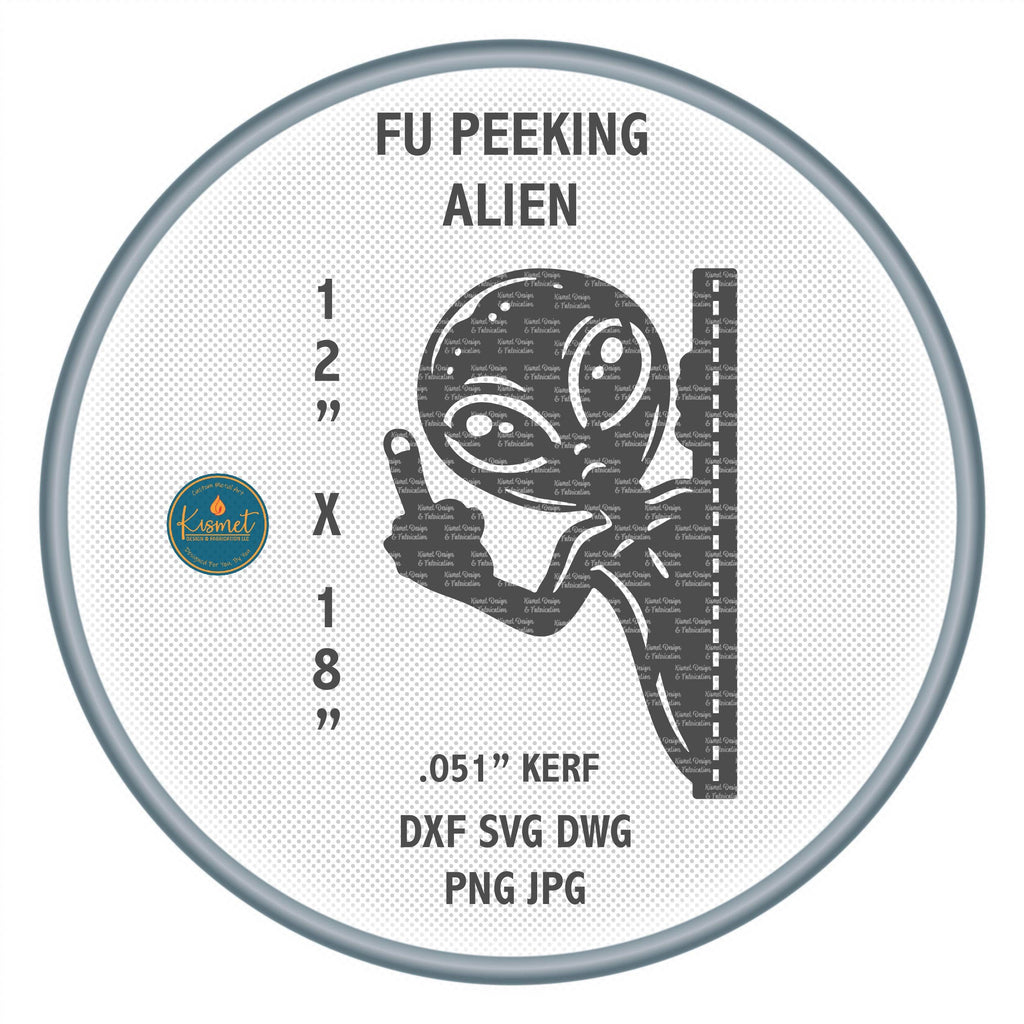 Peeking Alien Middle Finger DXF/SVG design preview with file details (photo 2)
