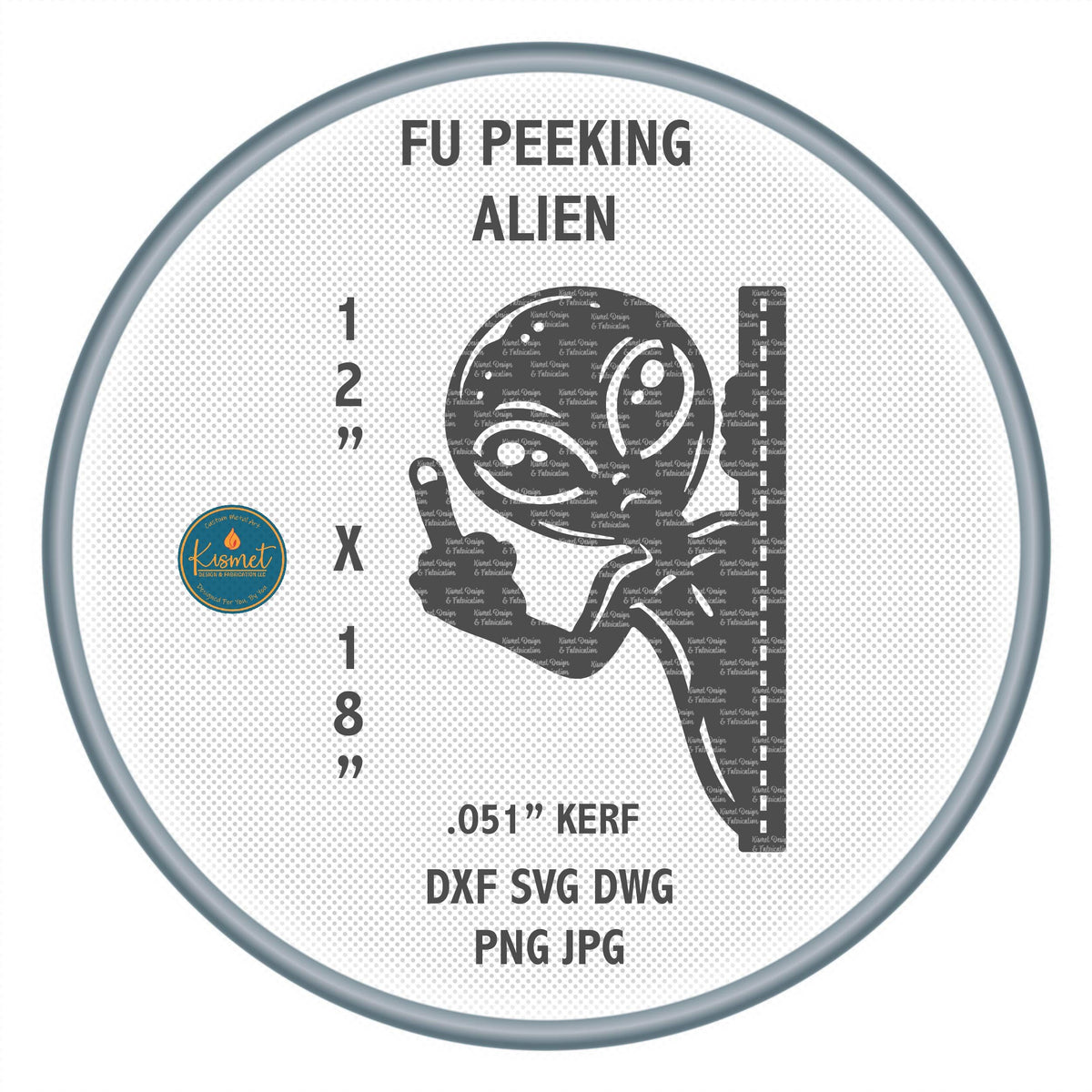 Peeking Alien Middle Finger DXF/SVG design preview with file details (photo 2)