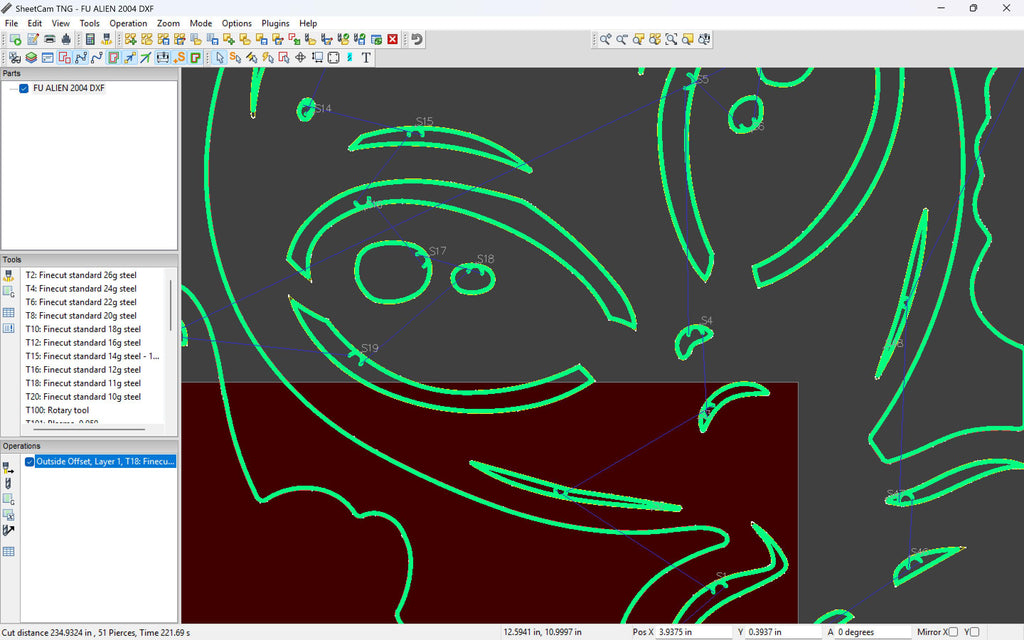 Peeking Alien Middle Finger vector paths in design software (photo 7)