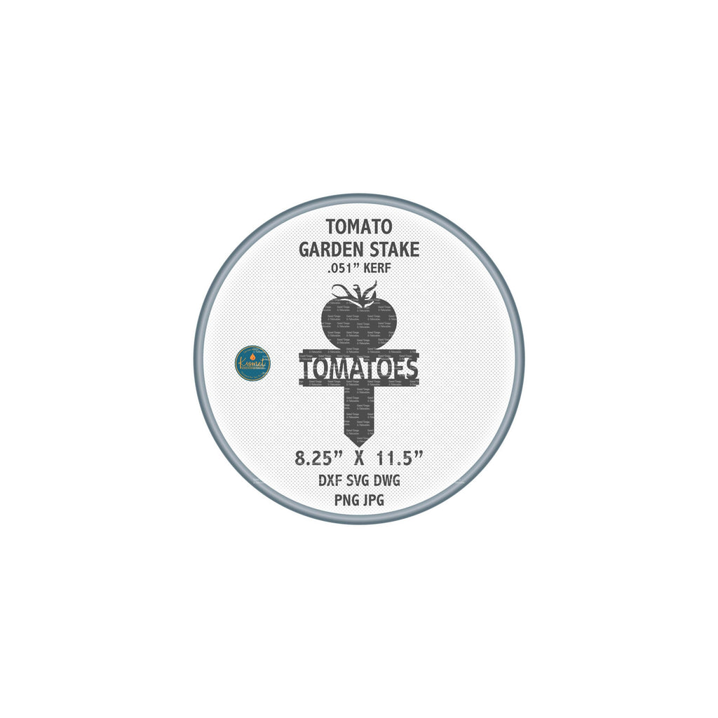 Tomato Garden Stake DXF/SVG design preview with file details