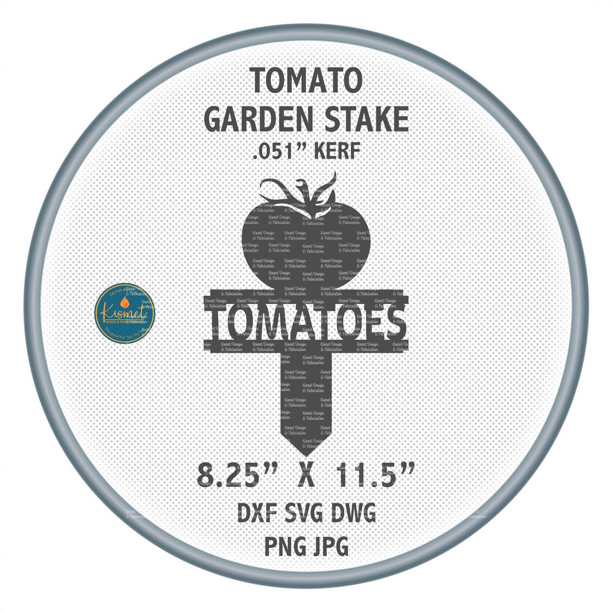 Tomato Garden Stake DXF/SVG design preview with file details (photo 4)