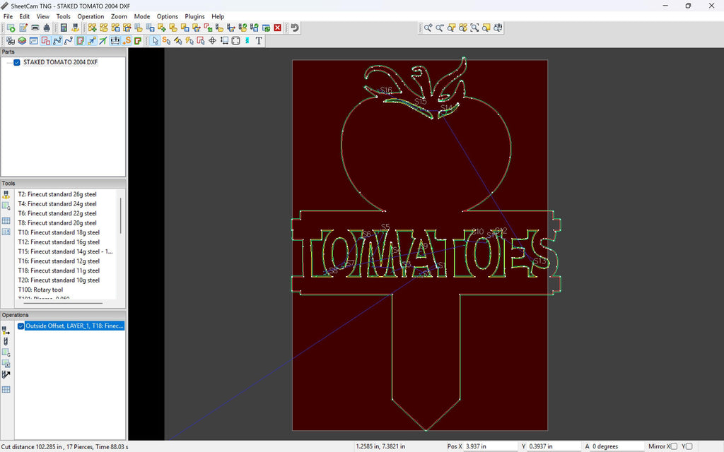 Tomato Garden Stake vector paths in design software (photo 7)