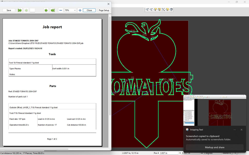 Tomato Garden Stake vector paths in design software (photo 6)