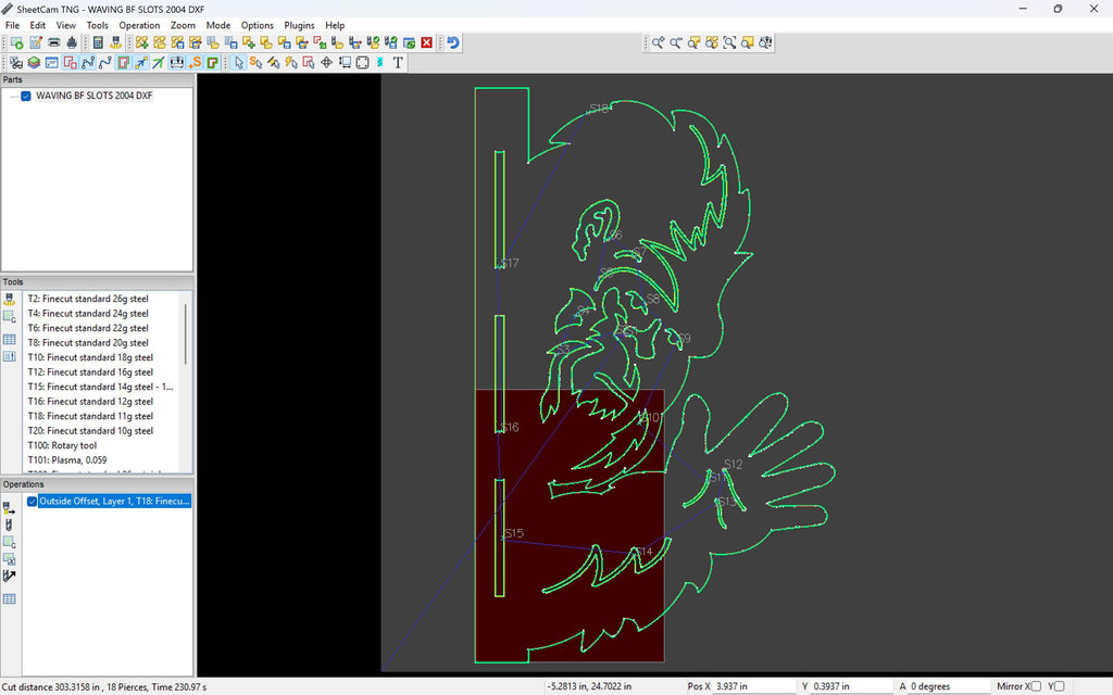 Waving Bigfoot Tree Hanger vector paths in design software (photo 7)