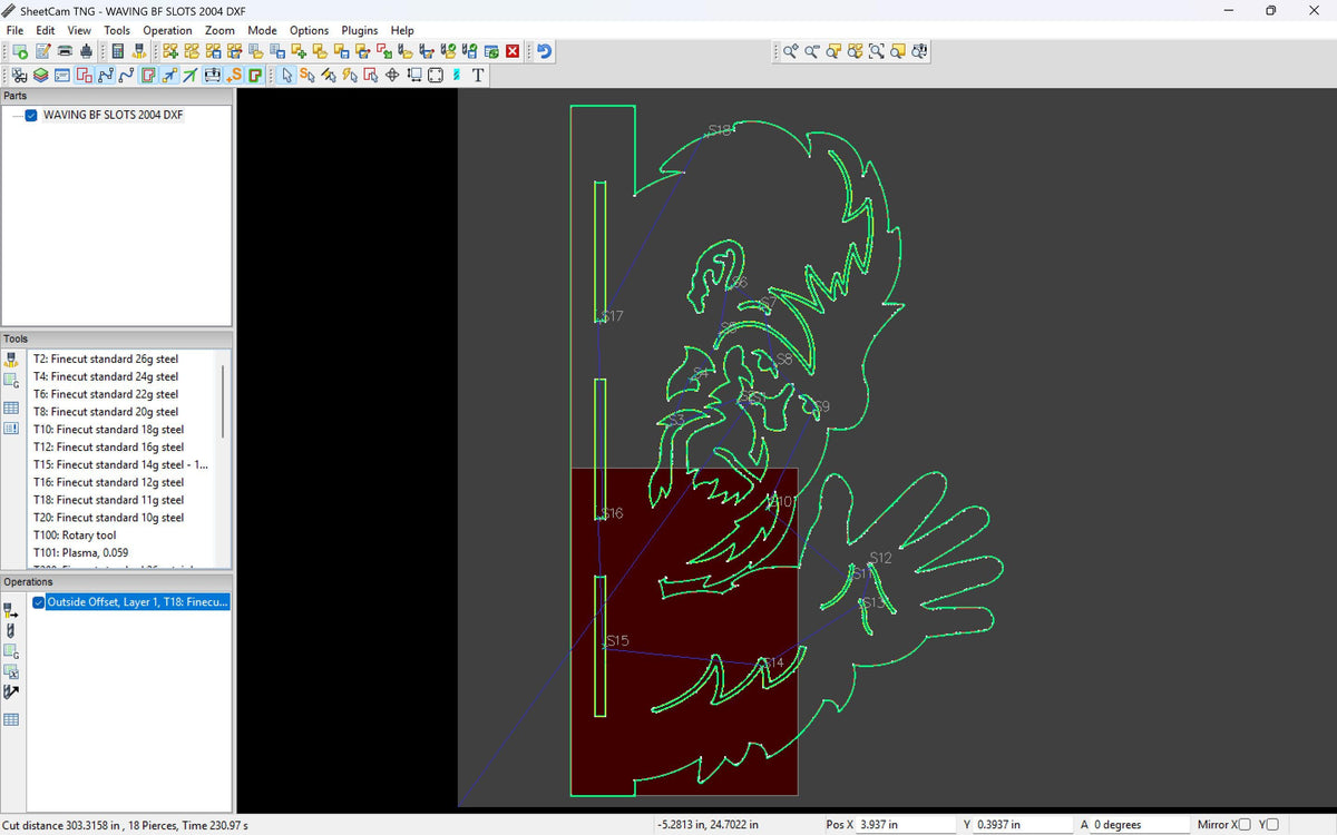 Waving Bigfoot Tree Hanger vector paths in design software (photo 7)
