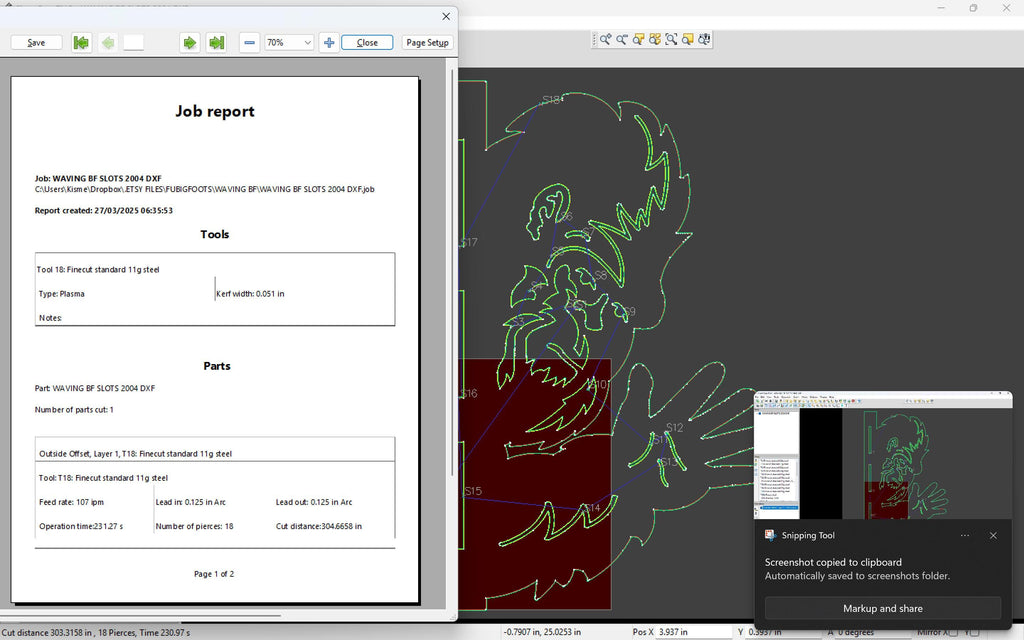 Waving Bigfoot Tree Hanger vector paths in design software (photo 6)
