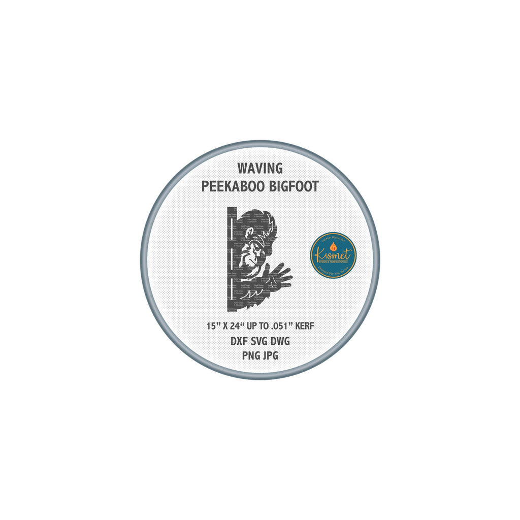 Waving Bigfoot Tree Hanger DXF/SVG design preview with file details (photo 2)