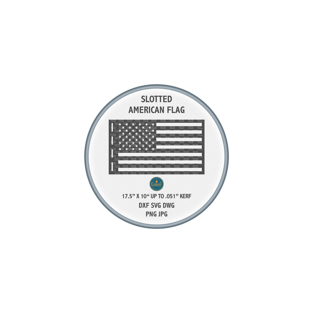 Slotted American Flag Sign DXF/SVG design preview with file details (photo 2)
