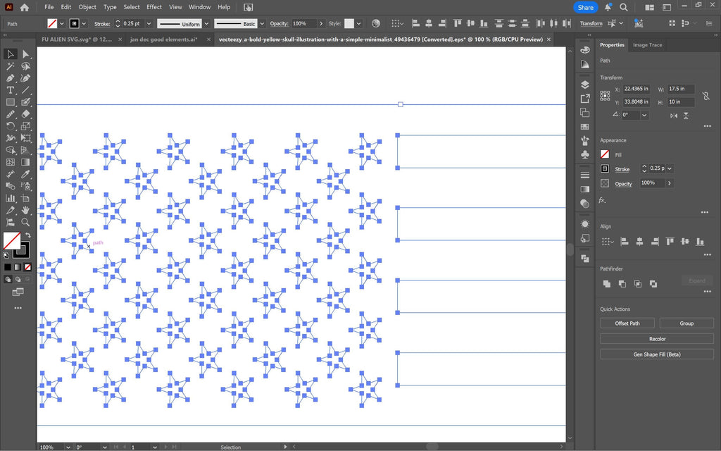 Slotted American Flag Sign vector paths in design software (photo 4)