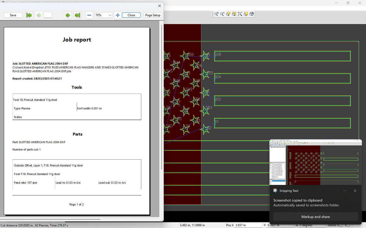 Slotted American Flag Sign vector paths in design software (photo 6)