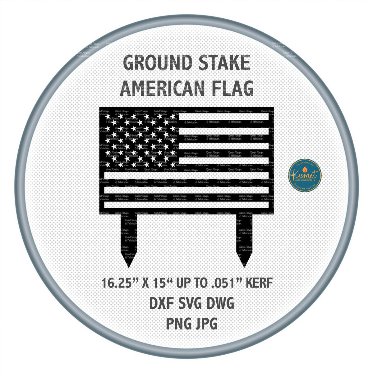 American Flag Garden Stake DXF/SVG design preview with file details