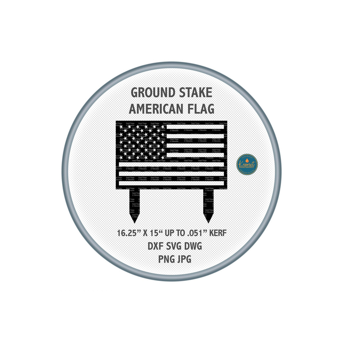 American Flag Garden Stake DXF/SVG design preview with file details (photo 2)