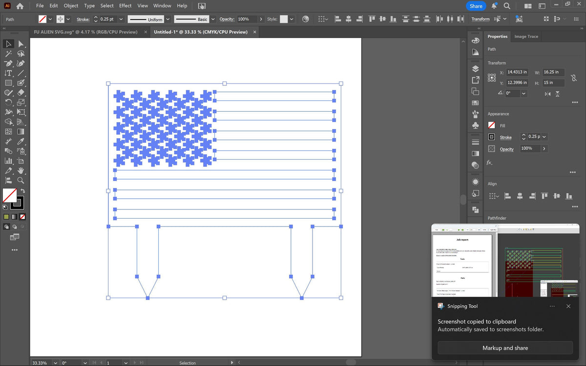 American Flag Garden Stake vector paths in design software (photo 5)