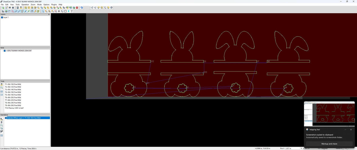 Four Split Bunny Monograms vector paths in design software (photo 6)