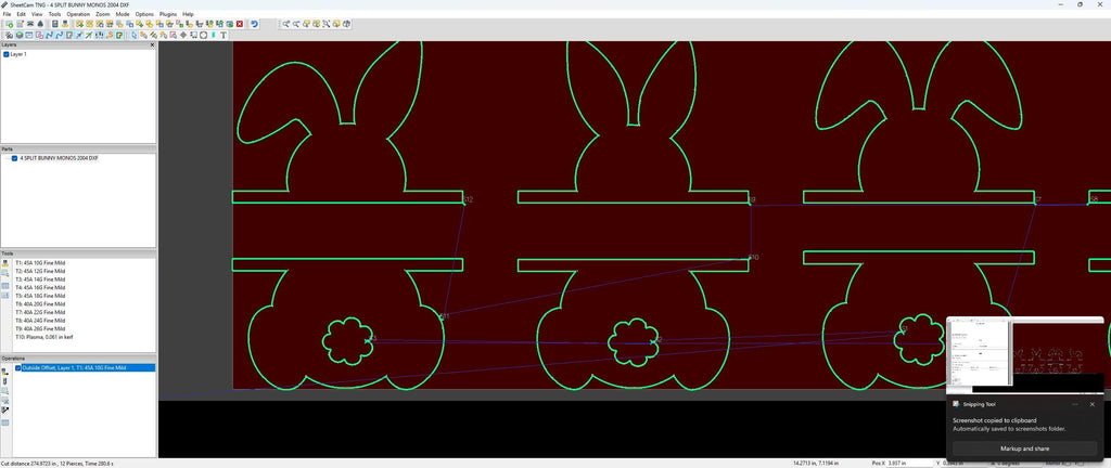 Four Split Bunny Monograms vector paths in design software (photo 7)