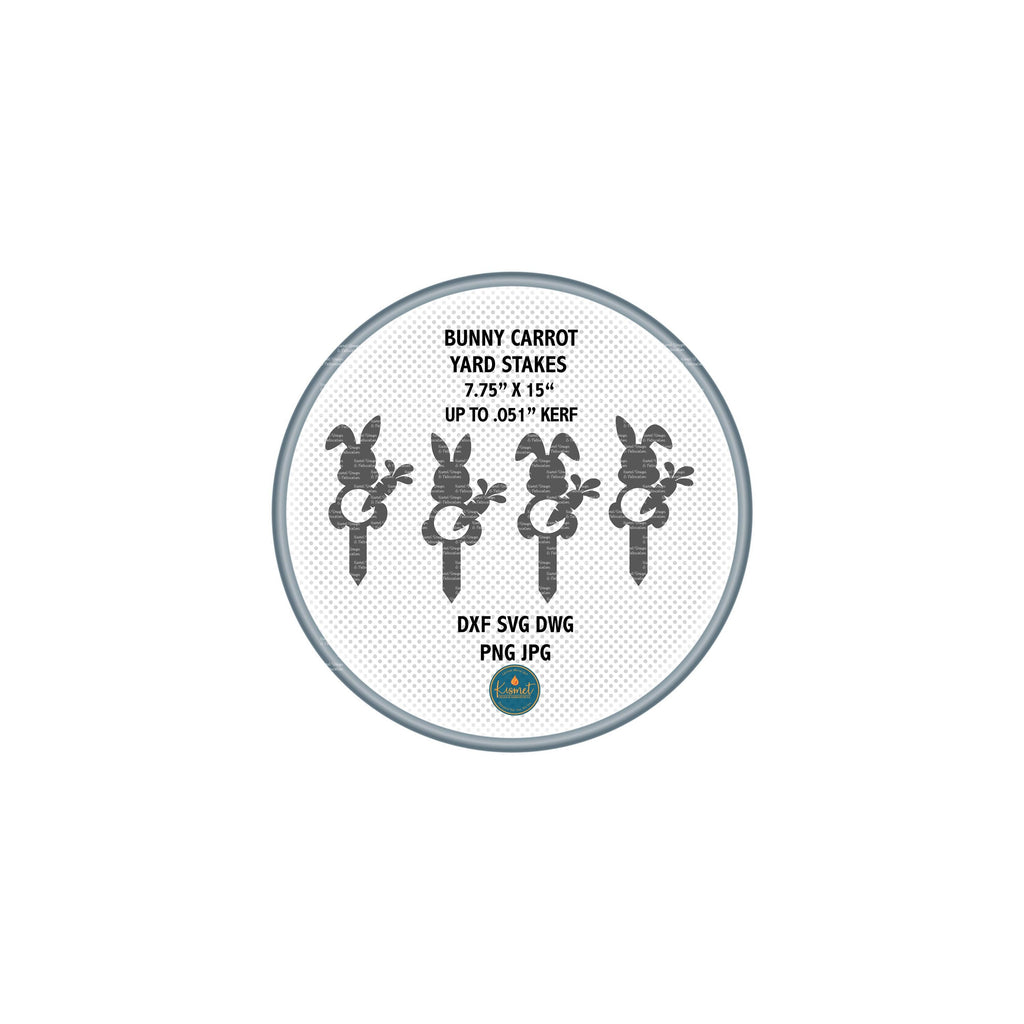 Four Bunny Carrot Yard Stakes DXF/SVG design preview with file details (photo 9)