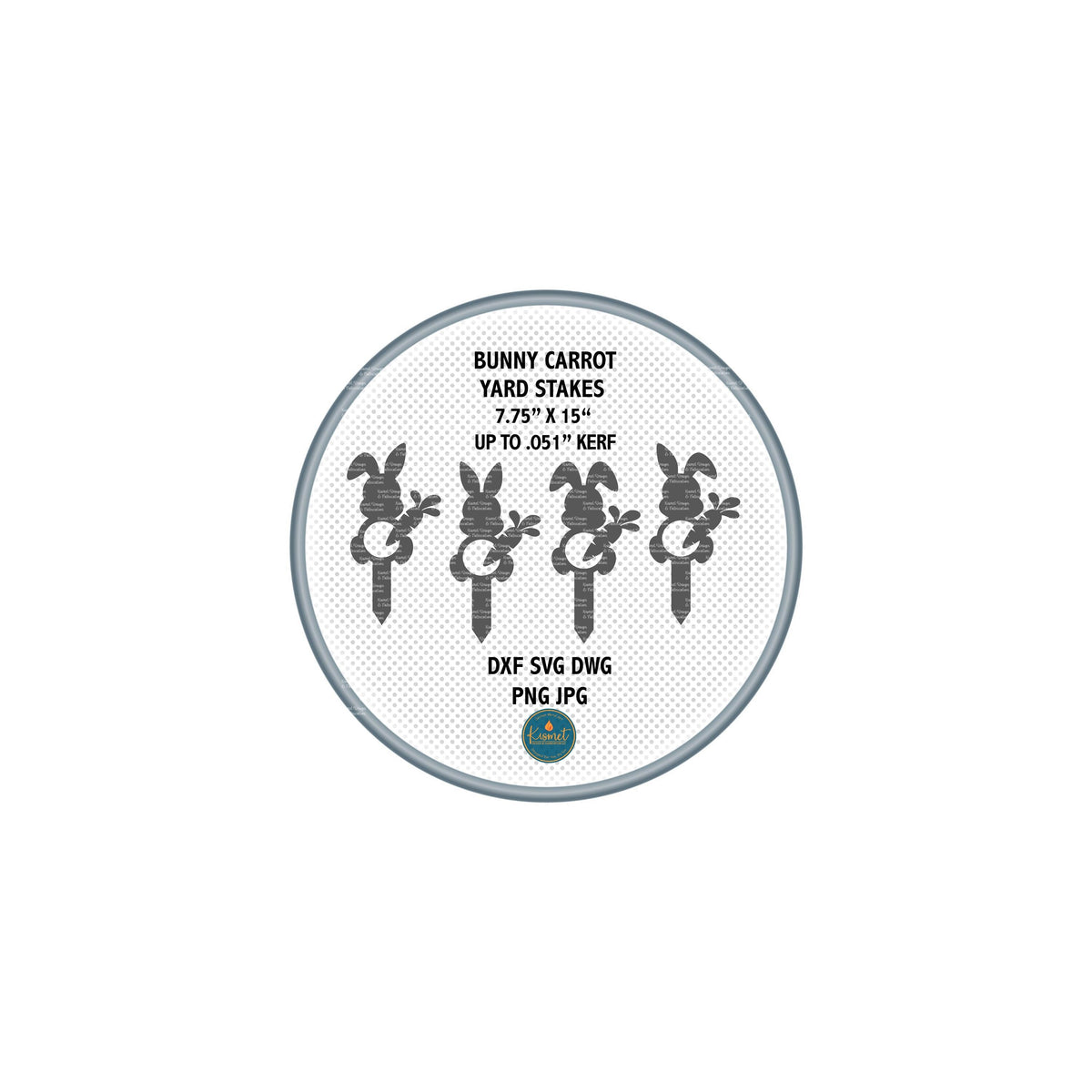 Four Bunny Carrot Yard Stakes DXF/SVG design preview with file details (photo 9)