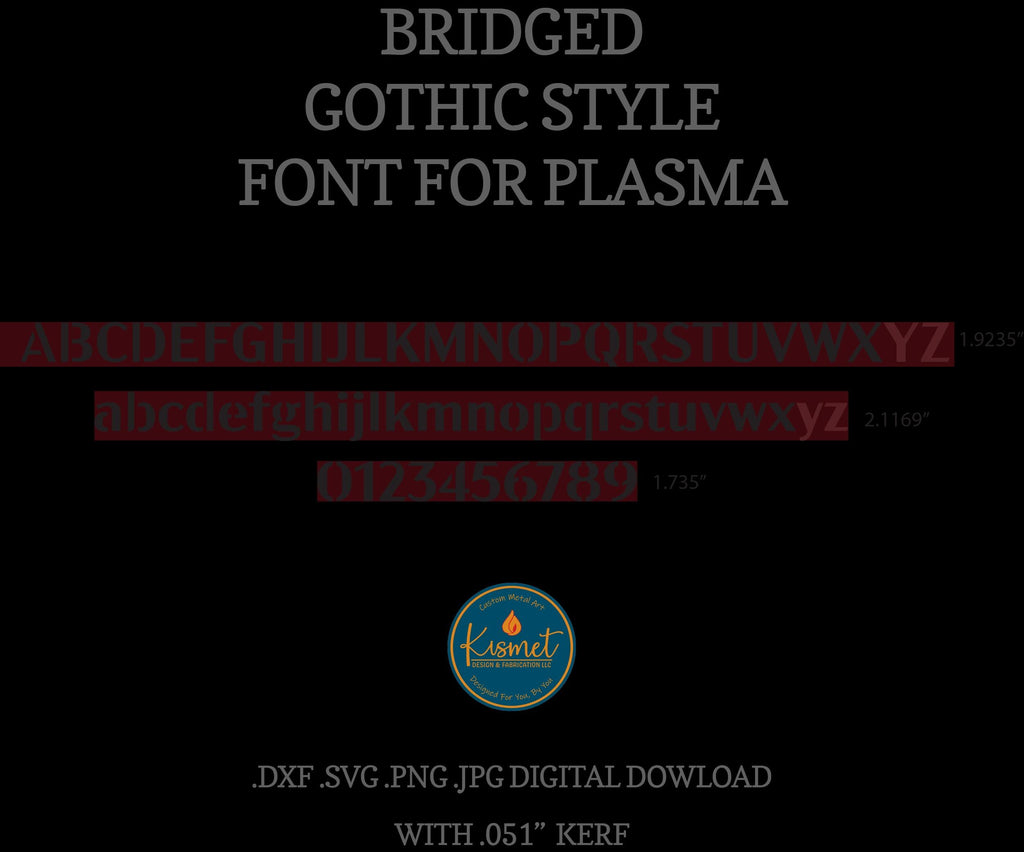 Gothic Sans Bridged Stencil Font artwork preview (photo 6)