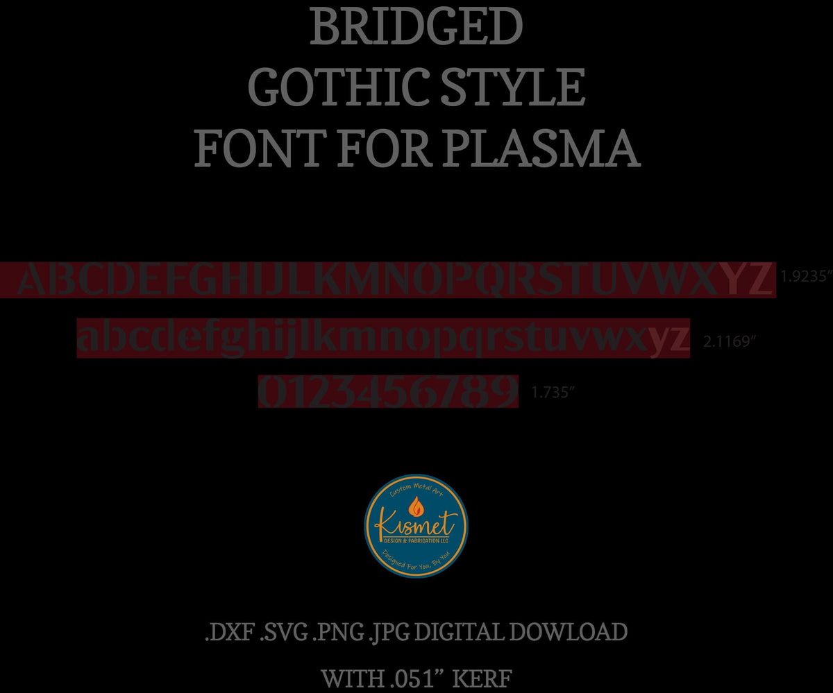 Gothic Sans Bridged Stencil Font artwork preview (photo 6)