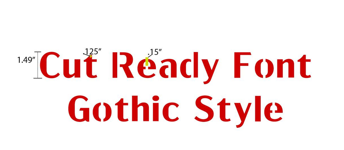 Gothic Sans Bridged Stencil Font artwork preview (photo 5)