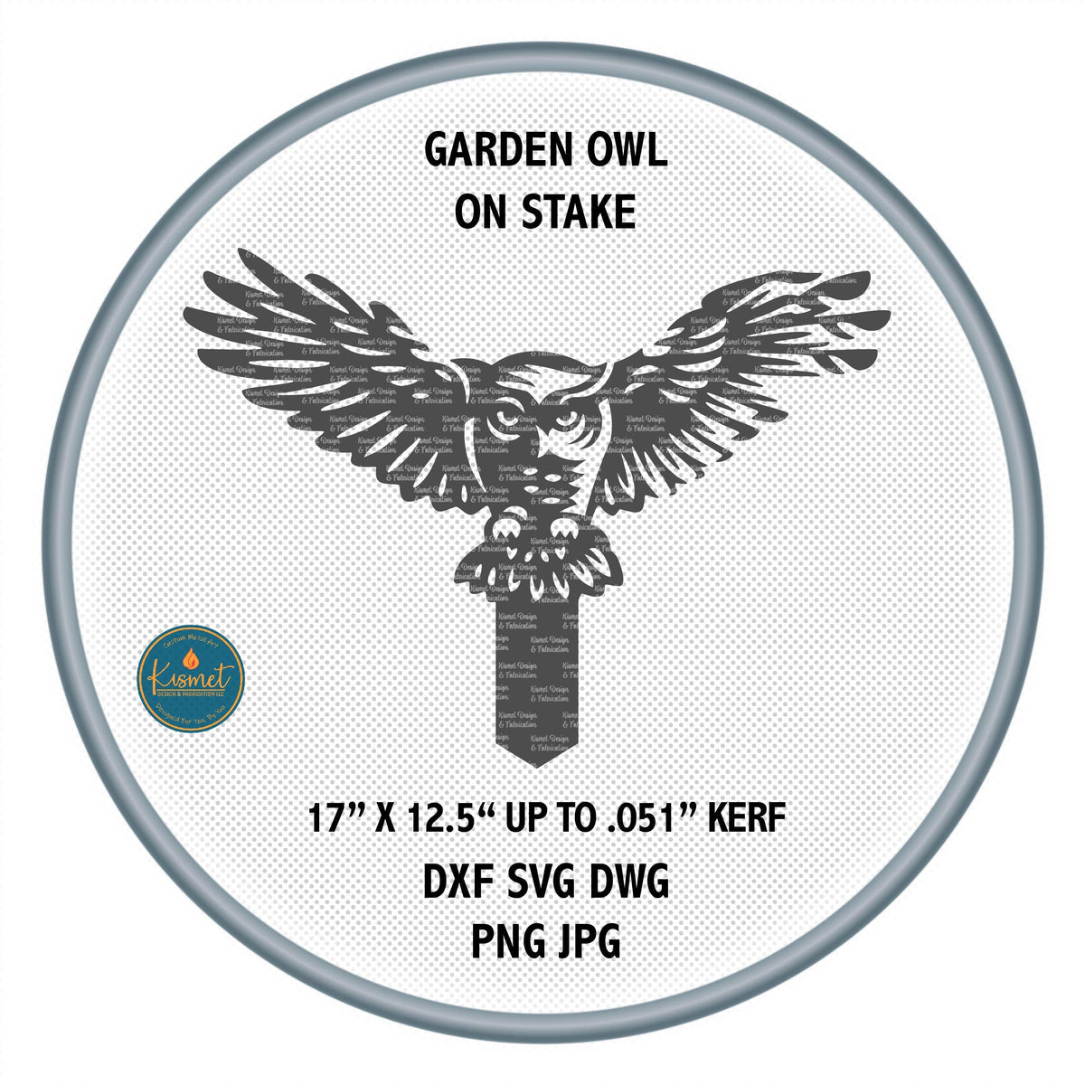 Owl Garden Stake DXF/SVG design preview with file details