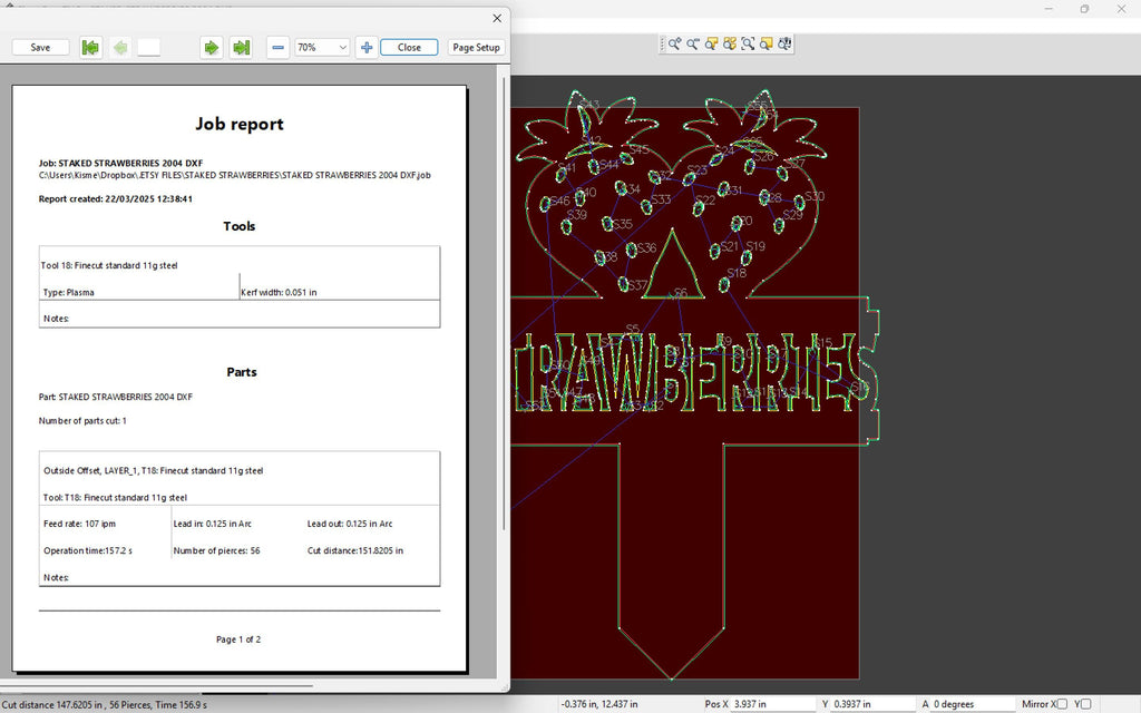 Strawberry Garden Stake vector paths in design software (photo 6)