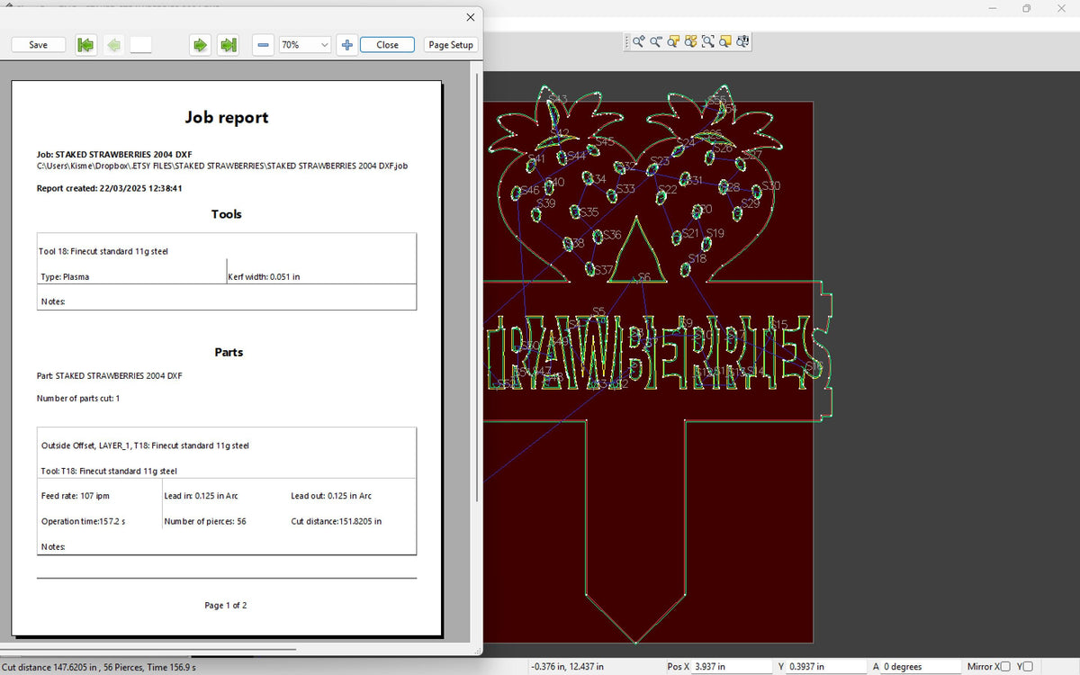Strawberry Garden Stake vector paths in design software (photo 6)