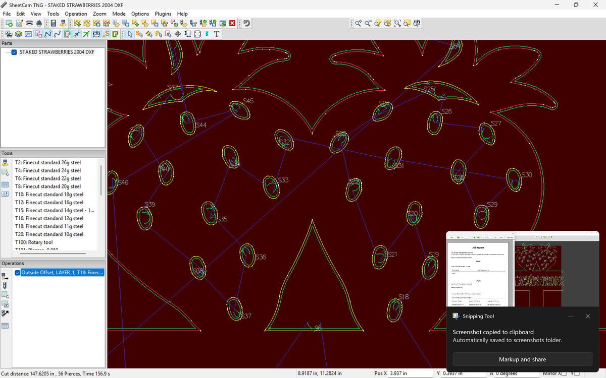 Strawberry Garden Stake vector paths in design software (photo 7)