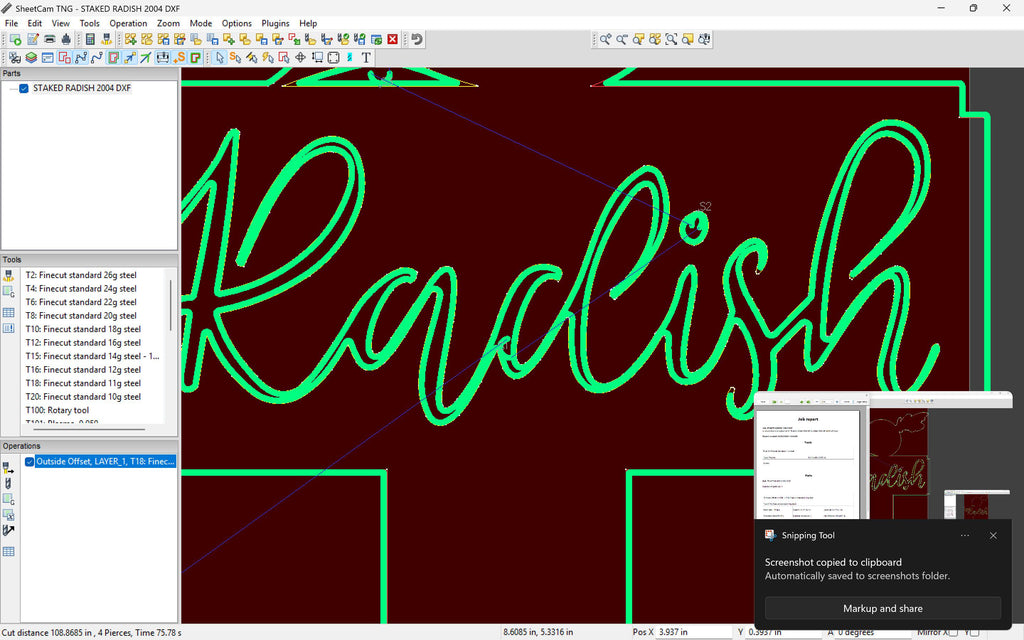 Radish Garden Stake vector paths in design software (photo 5)