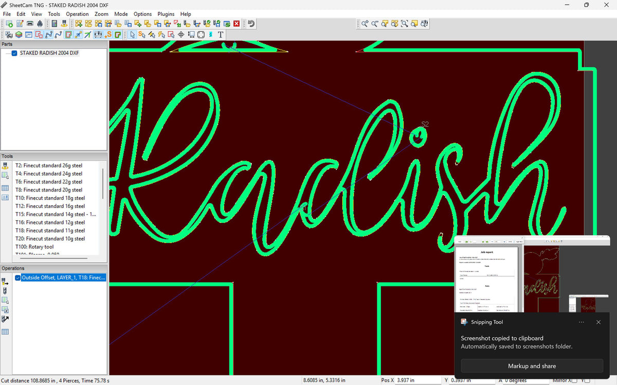 Radish Garden Stake vector paths in design software (photo 5)