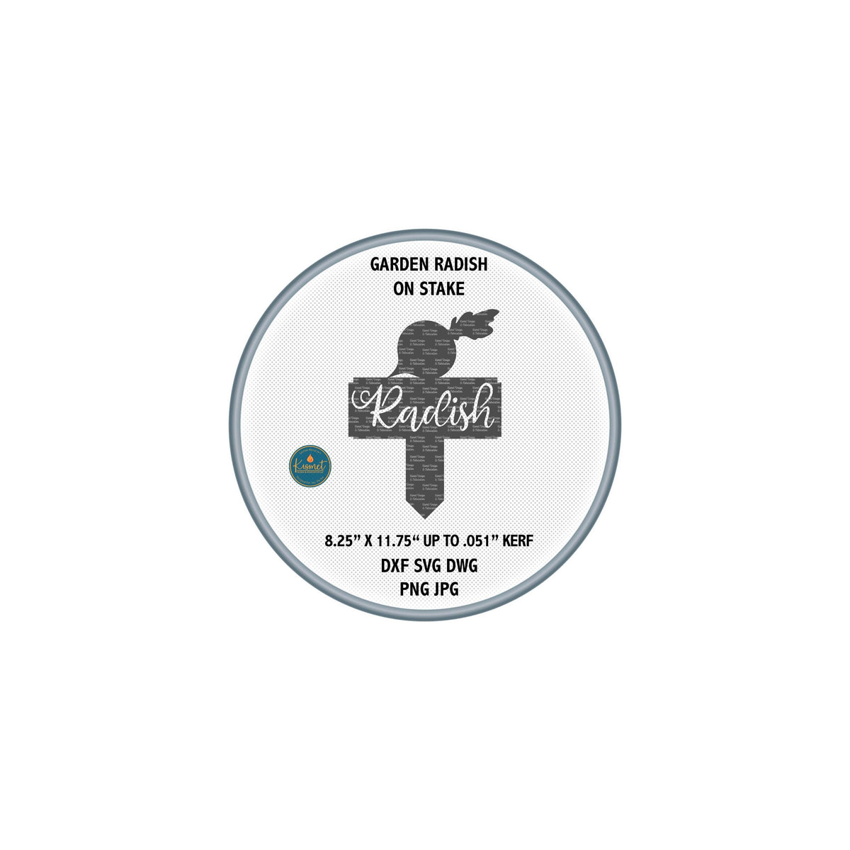Radish Garden Stake DXF/SVG design preview with file details (photo 8)