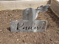 Radish Garden Stake finished metal example