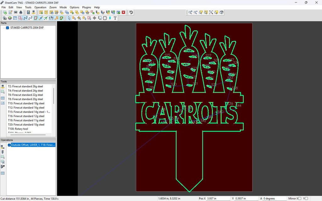 Carrot Garden Stake vector paths in design software (photo 4)