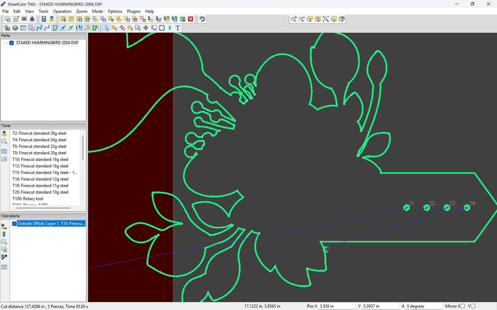 Hummingbird Tree Stake vector paths in design software (photo 8)