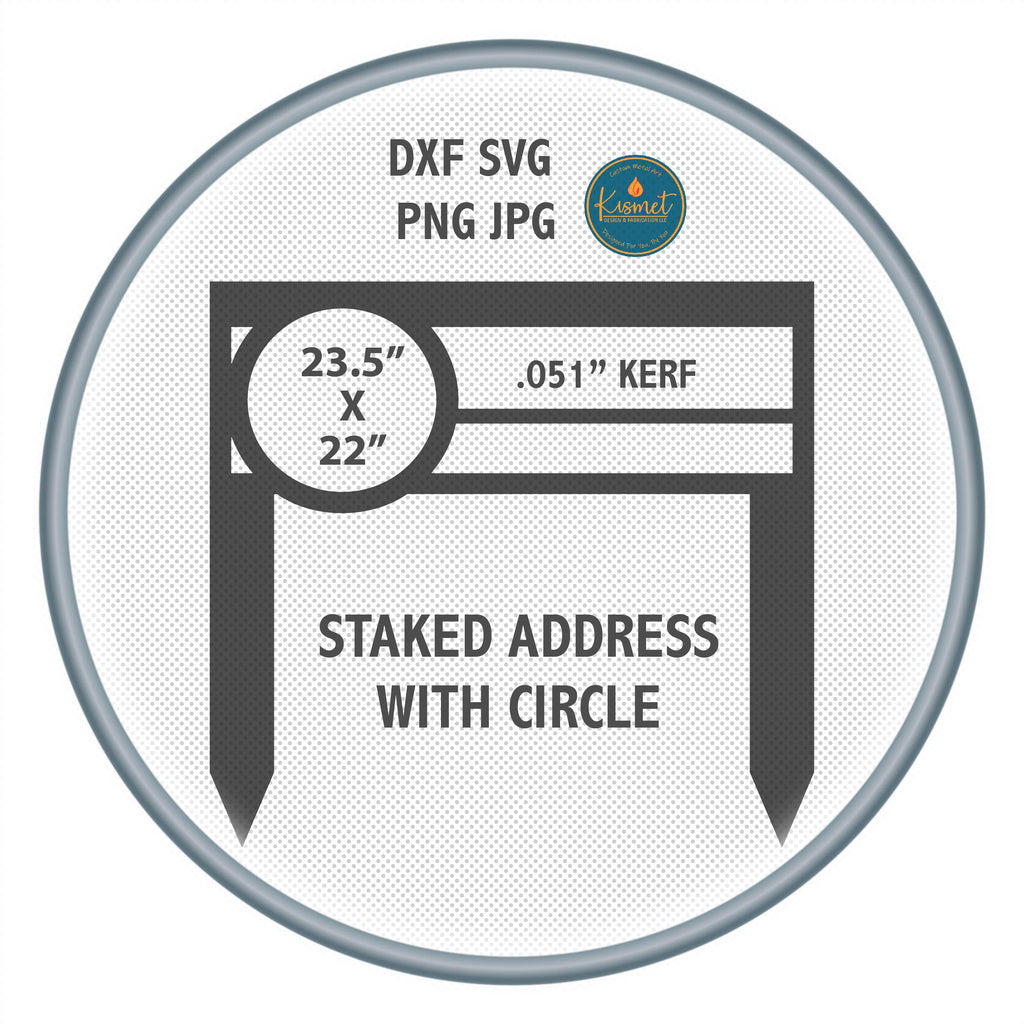 Circle Address Yard Stake DXF/SVG design preview with file details