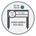 Circle Address Yard Stake DXF/SVG design preview with file details