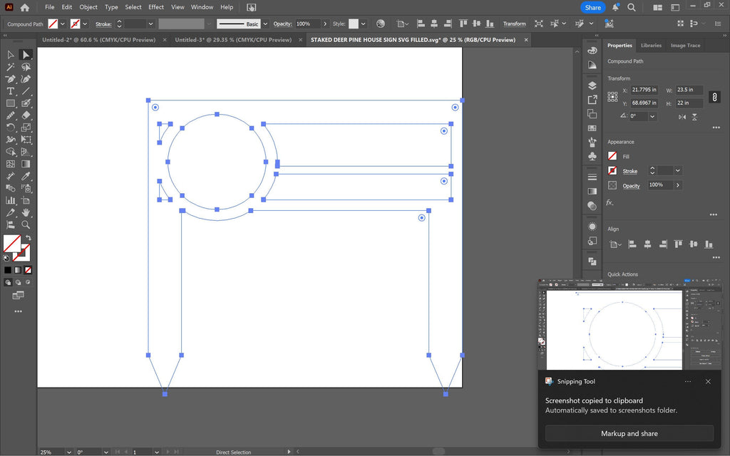 Circle Address Yard Stake vector paths in design software (photo 4)