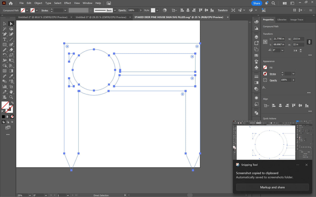 Circle Address Yard Stake vector paths in design software (photo 4)
