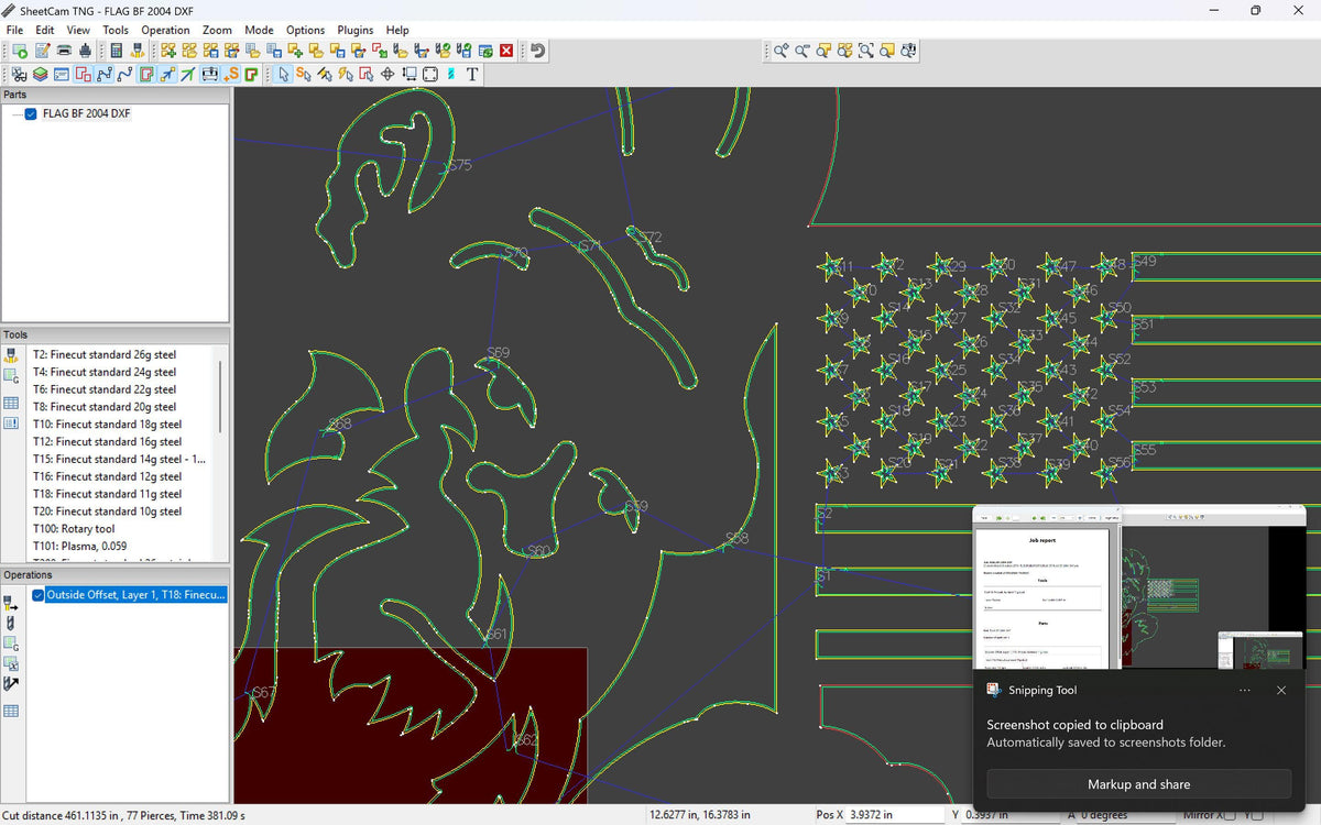 Peekaboo Bigfoot American Flag vector paths in design software (photo 7)