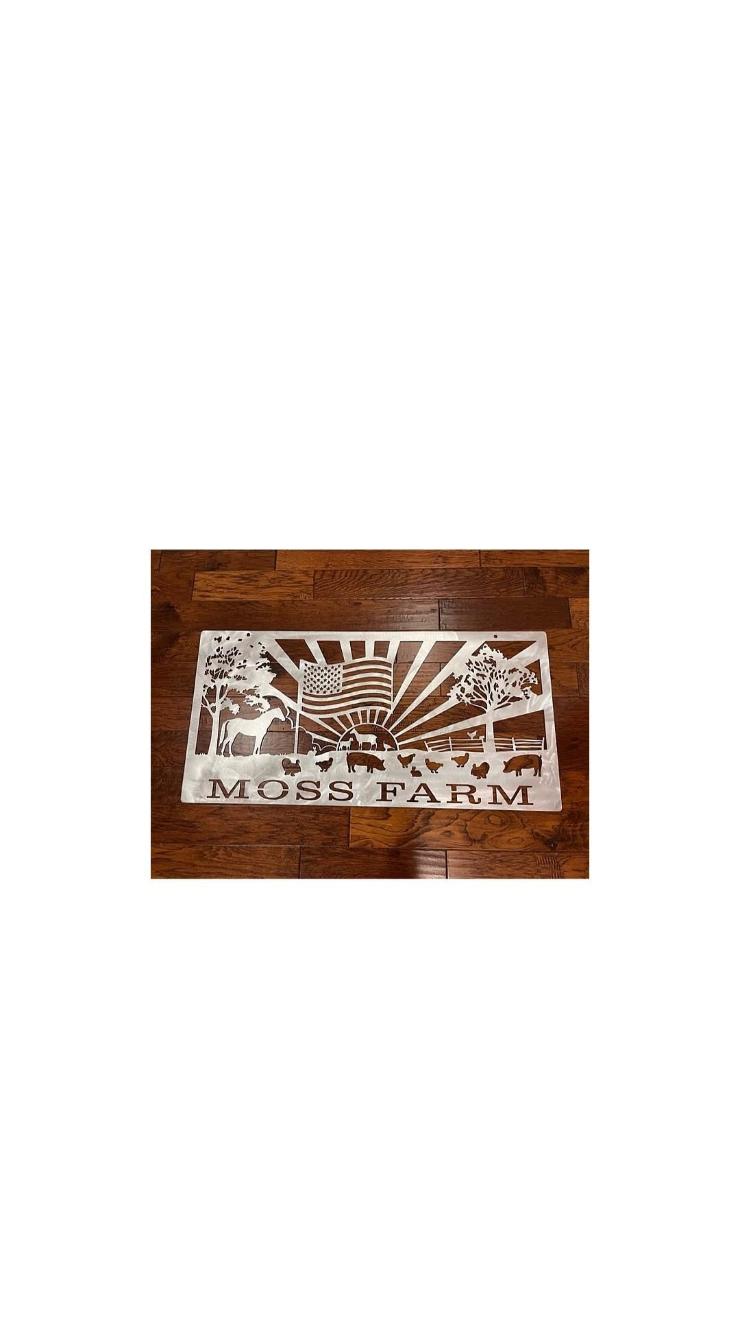 Flag Sunburst Farm Animals Panel finished metal example (photo 2)