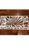 Flag Sunburst Farm Animals Panel finished metal example