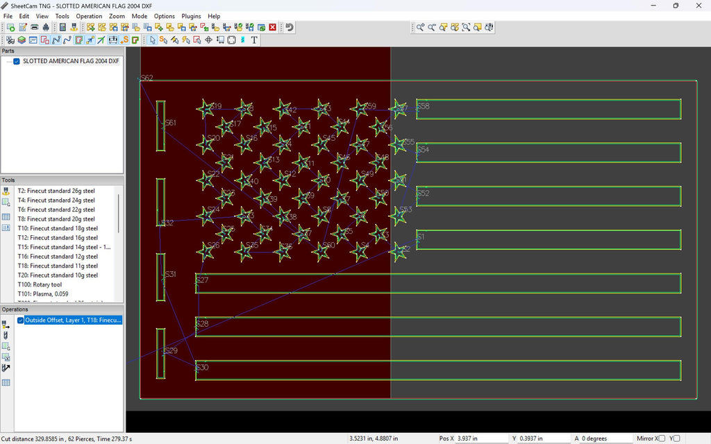 Slotted American Flag Sign vector paths in design software (photo 7)