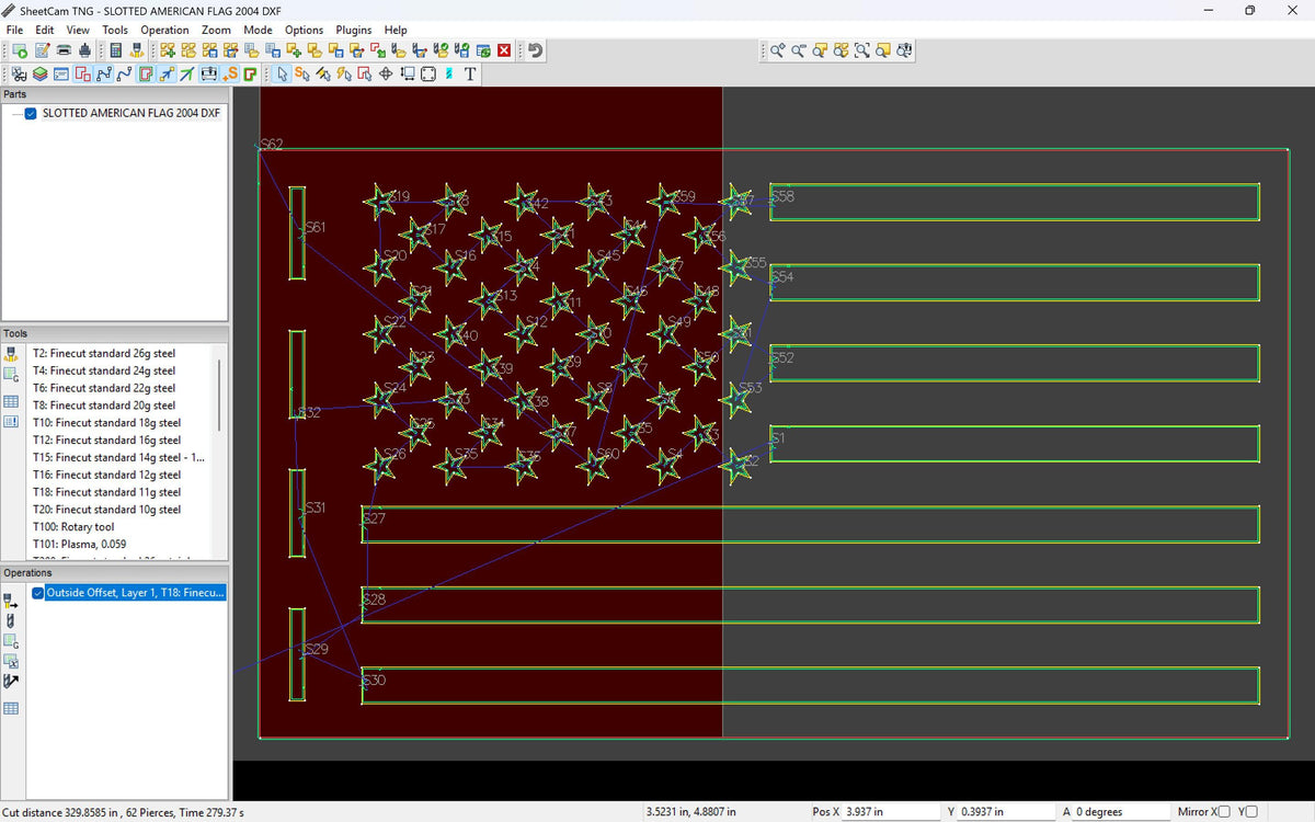 Slotted American Flag Sign vector paths in design software (photo 7)